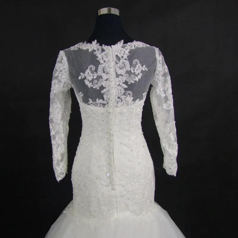 Новинка 2019 Африканское кружевное свадебное платье с длинными рукавами и