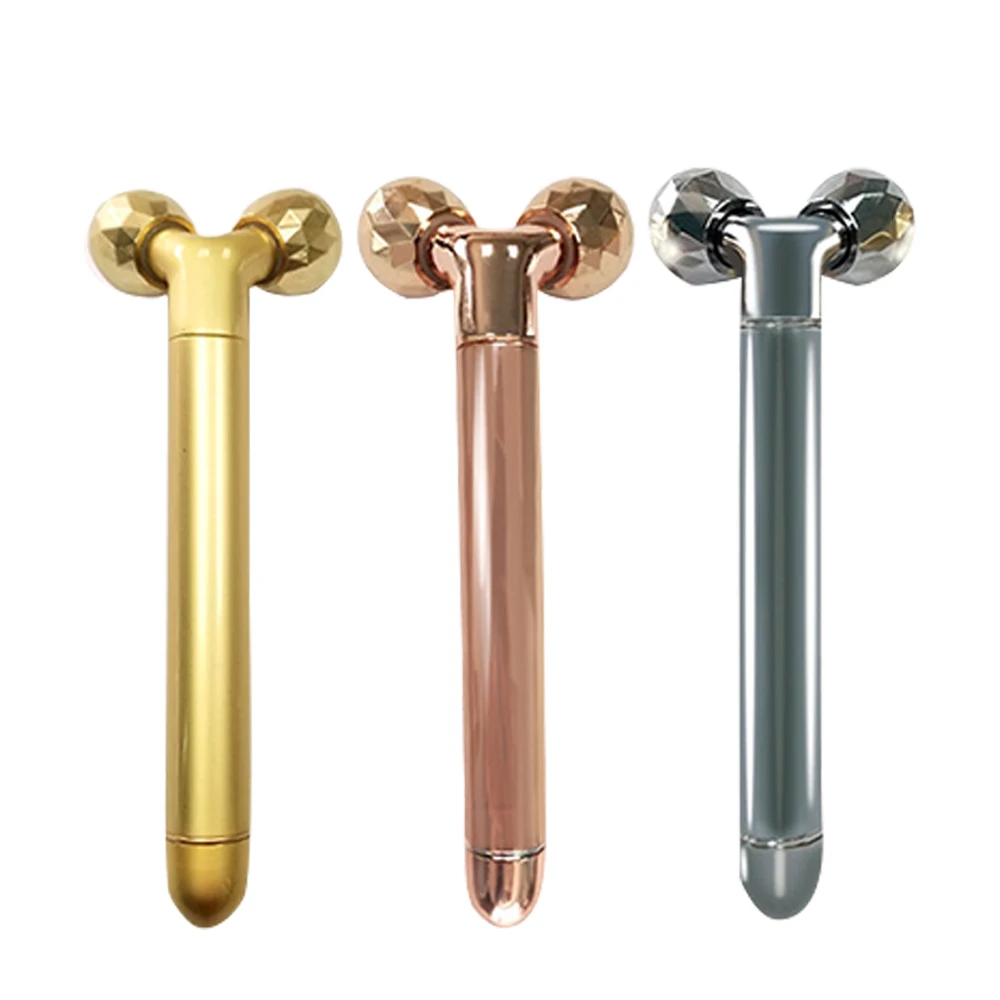 24k Golden Beauty Tool 3D роликовый Электрический ультразвуковой массажер для
