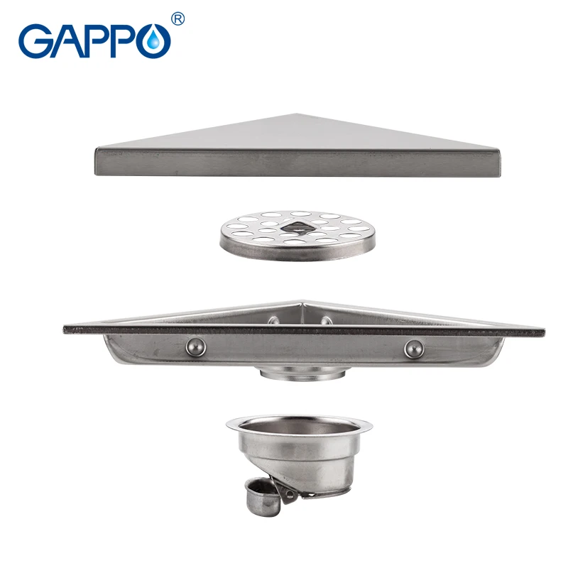 Треугольный сливной фильтр GAPPO из нержавеющей стали для душевой кабины пола с