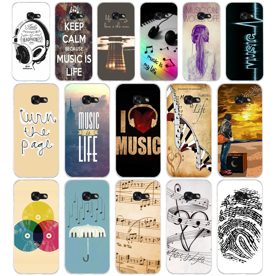 Мягкий силиконовый чехол из ТПУ для Samsung galaxy a3 a5 2016 2017 a6 A8 2018 119AQ Music is My Life |