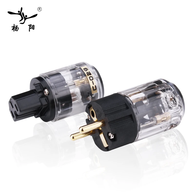 YYAUDIO Hifi Разъем питания высокое качество позолоченный одна пара ЕС разъем питания+ IEC гнездовой разъем