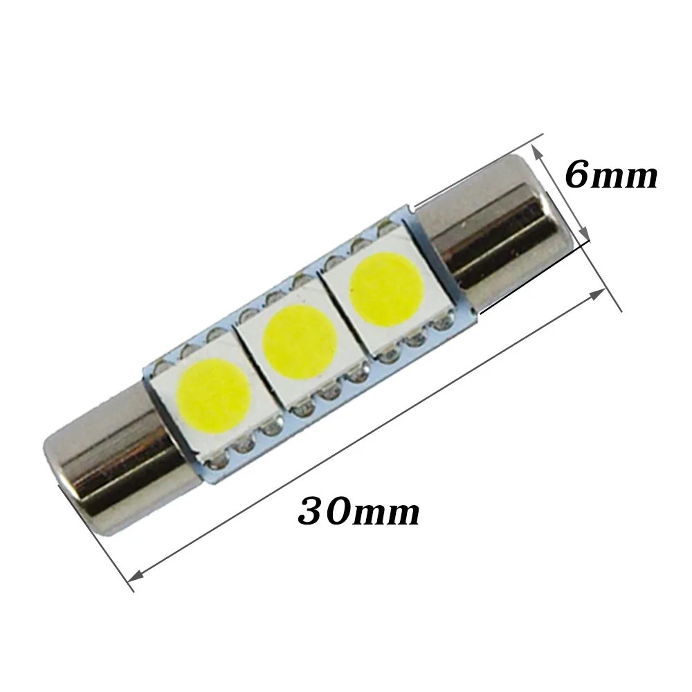 50X автомобильный Led C5W белый 28 мм 31 5050 3SMD светодиодный предохранитель