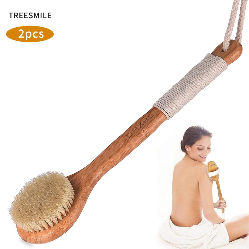 TREESMILE 2 шт. щетка для тела ванны противоскользящая Длинная Деревянная ручка ухода