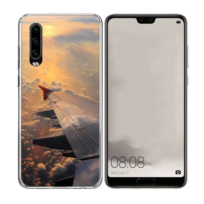 Aircraft Airplane Plane fly Silicone Back Case For Huawei P30 P20 Mate 20 10 Pro P10 lite P Smart + Plus Z 2019 Cover |