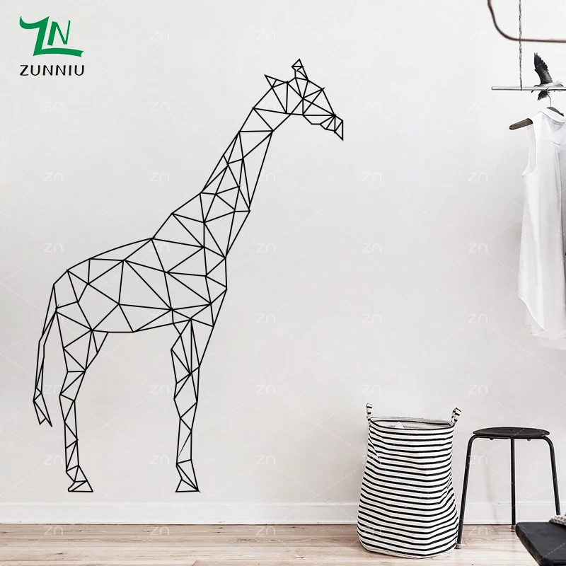 C090 геометрические наклейки на стену в форме жирафа для домашнего декора