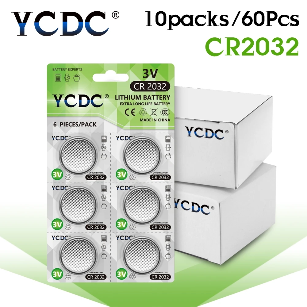 YCDC 6 шт. 36 шт. оригинальная 2032 Кнопочная батарея CR2032 часы 3 В батарея. Пульт дистанционного управления игрушечный автомобильный аккумулятор Pilas boton