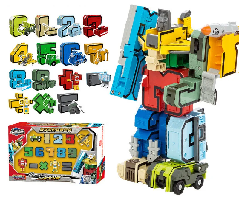 Строительные блоки в сборе сделай сам 15 шт./компл. цифры-трансформеры