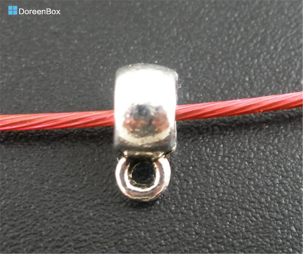 Doreen Box прекрасный 100 шт серебряного цвета Гладкий Кубок Под Залог Бусины 9x4 мм