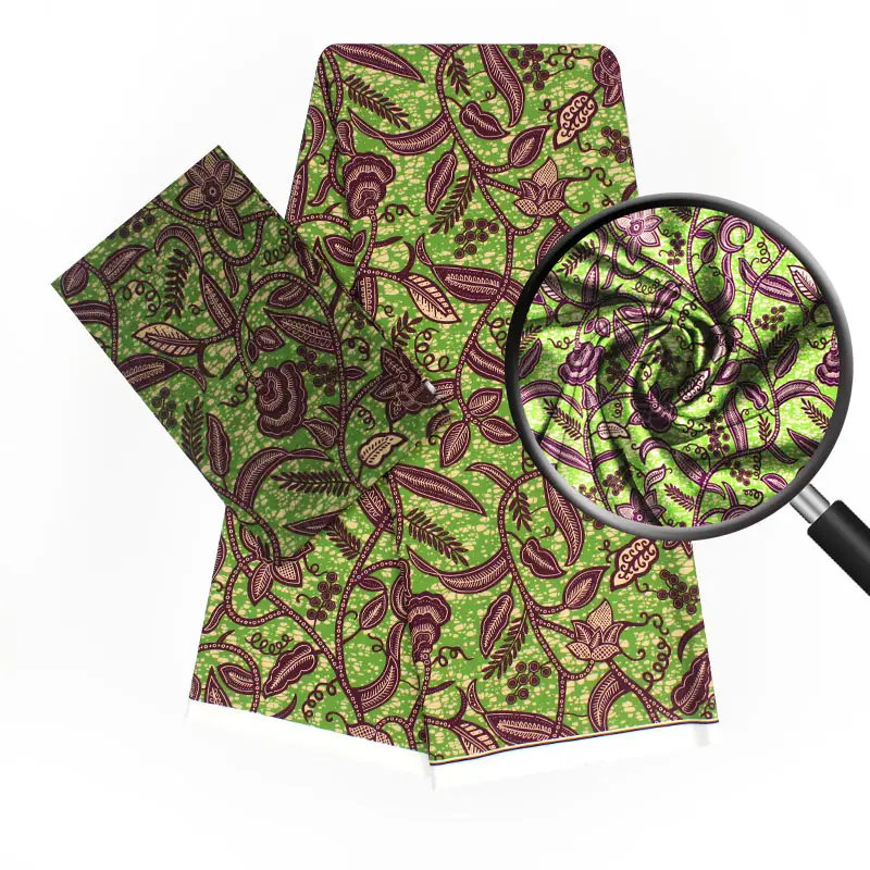 Желтая нигерийская шифоновая ткань 2 ярда и шелковая с принтом Африканский Воск