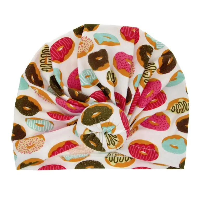 Donut Baby Hats Newborn Toddlers Soft Turban Bow knot Cap Toddler Kids Boy Girl Turbantes Para Be hair accessories | Детская одежда и