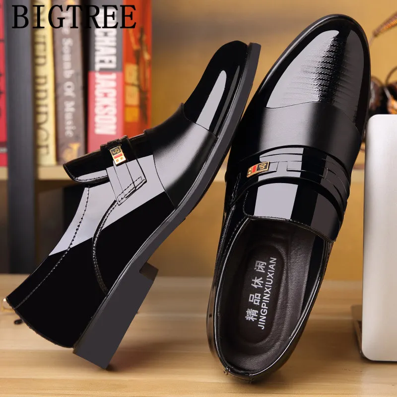 Офисная обувь для мужчин формальные мужские лакированные туфли парикмахеров