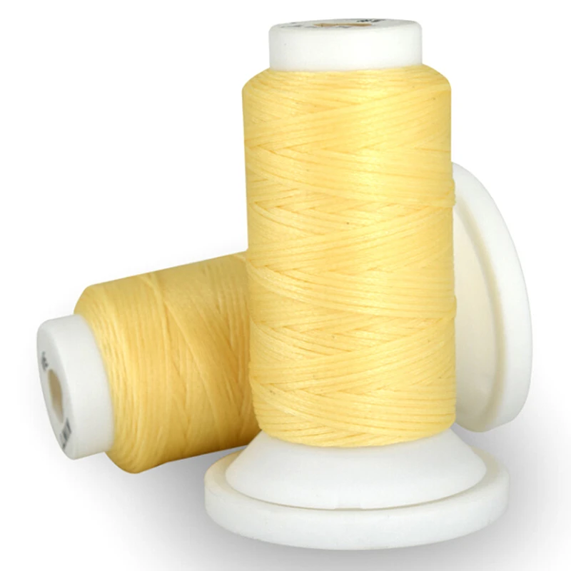 light yellow 0,8 мм 50 м DIY инструмент для рукоделия ручная вощеная нить полиэфирный шнур швейная машина прострочка для кожаного ремесла - Цвет: light yellow