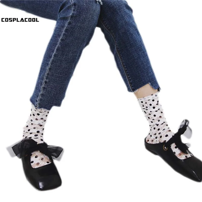 [COSPLACOOL] Новое поступление в Европе прозрачные кружевные носочки с цветочным