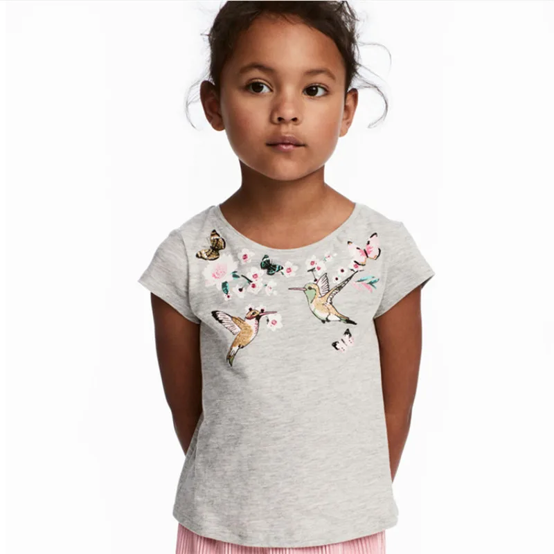 Детская Хлопковая футболка летний топ с изображением Баттерфляй | Мать и ребенок