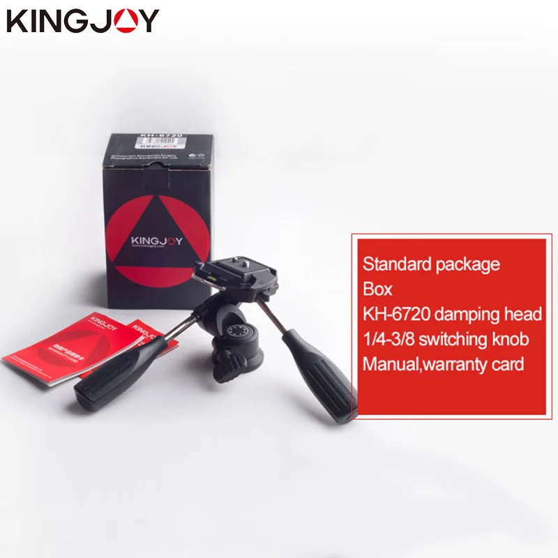 KINGJOY Official KH-6720 Double Handle Tripod Head Video Camera Stand Alloy Fluid Damping Holder Stativ Mobile Flexible Digital |