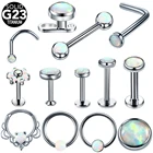 Серьга с титановым опалом для пирсинга ноздрей, BCR, сосков, Daith, перегородки, завитка ушной раковины, CBR, микро-дермальные ювелирные изделия, 1 шт.