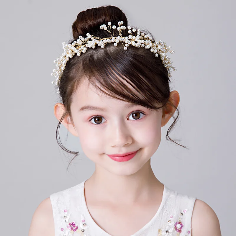 

Детские аксессуары для волос повязка на голову с золотыми цветами универсальные головные уборы для танцев принцессы Детские повязки на гол...