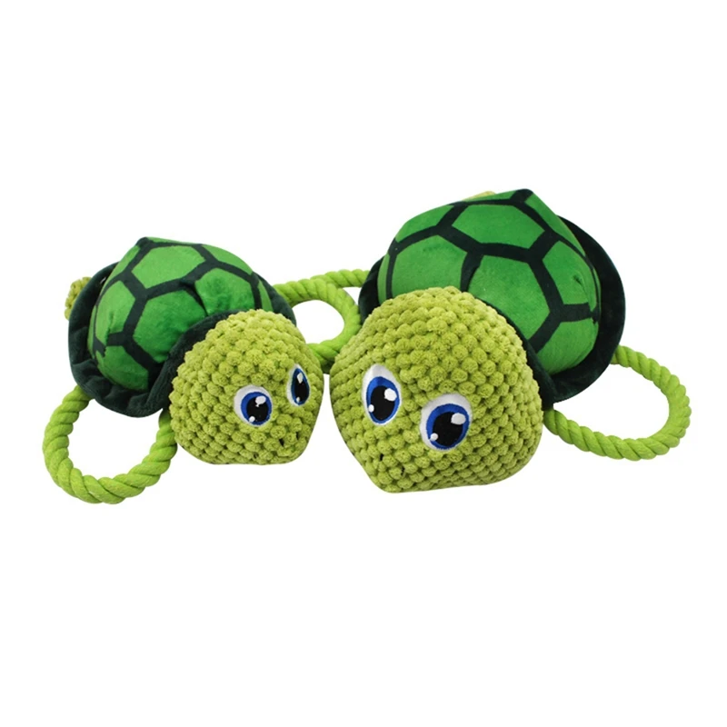 Durable Soft Eco-Friendly Chew Toy Dog Puppy Plush Toys Pet Sound Built-In Squeaker Green Tortoise S/L | Дом и сад