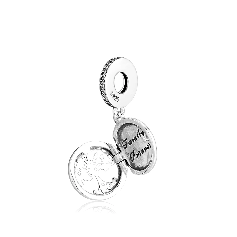 CKK Fit Pandora Браслеты 14 к настоящее золото Семья подвеска с корнями 925 стерлингового серебра Шарм бусины для бусина для изготовления украшений