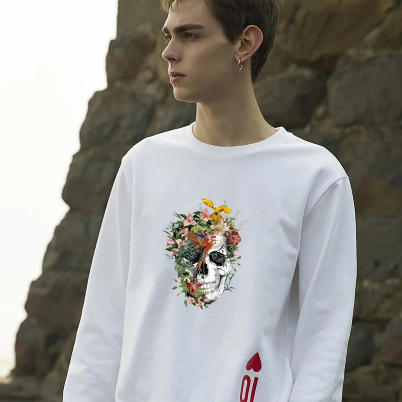 Наклейка Prajna с изображением цветов и черепа термоклейкая наклейка для одежды