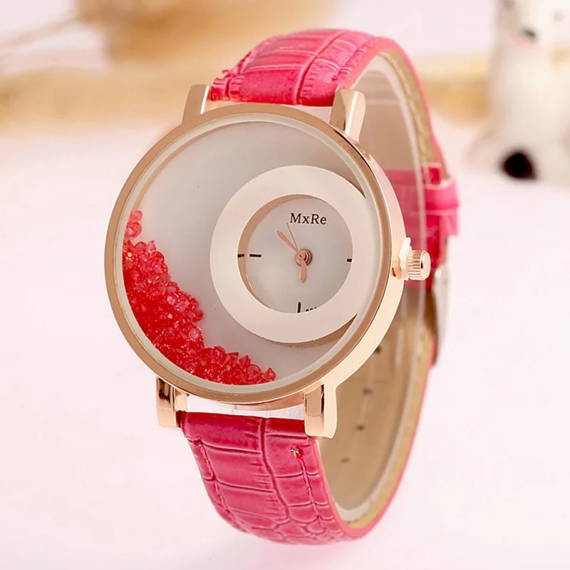 Женские кожаные кварцевые часы новый Топ люксовый бренд модный браслет стразы