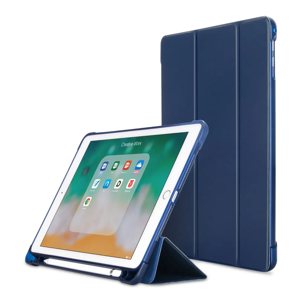 SP-Deep Blue Для iPad чехол с карандашом, тонкий тройной Стенд смарт-чехол для iPad Air 1 2 9,7 дюймов чехол s со стилями ручка+ пленка - Цвет: SP-Deep Blue
