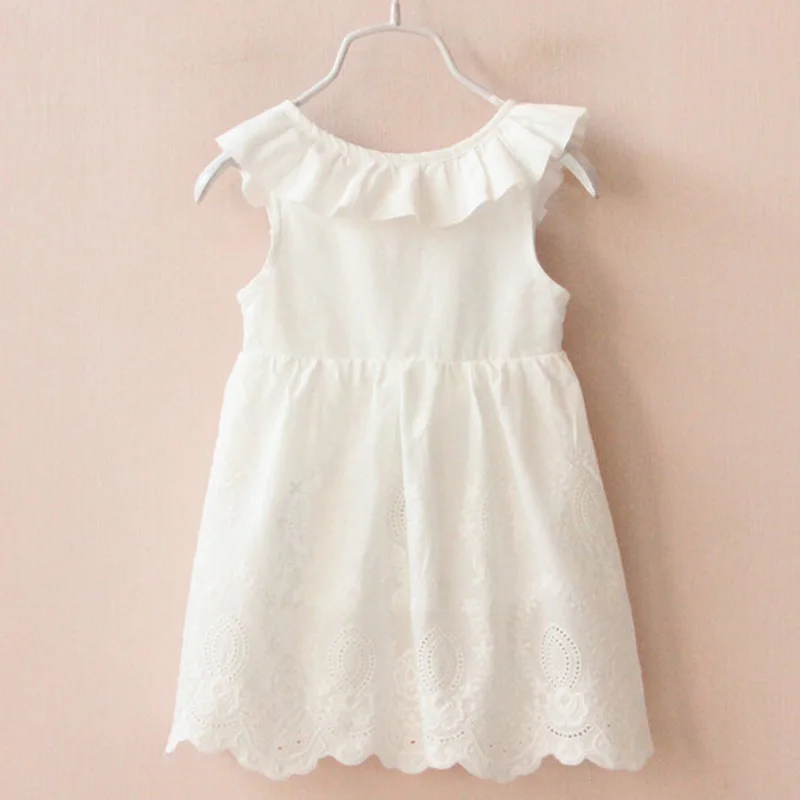 Hurave Girl Dresses Solid White 2019 Summer Style Children's Clothing For Vestido Infant Clothes | Детская одежда и обувь