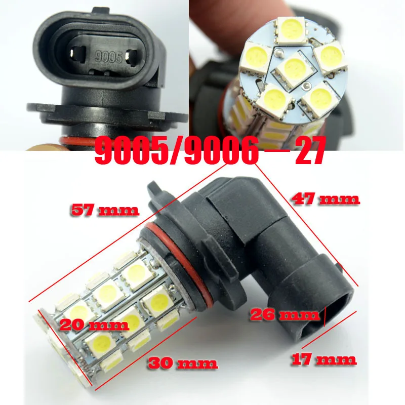 Автомобильные передние фары AutoEC 2 шт. smd 5050 H11 разъем 27 чипов светодиодные