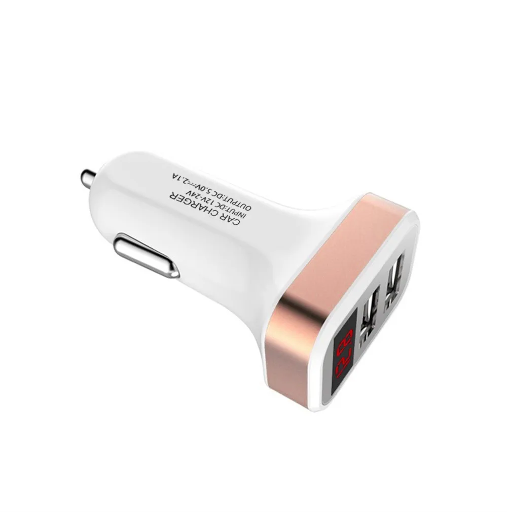 Франшиза 2019 5V 2.1A 2-портовое USB Автомобильное зарядное устройство со светодиодным