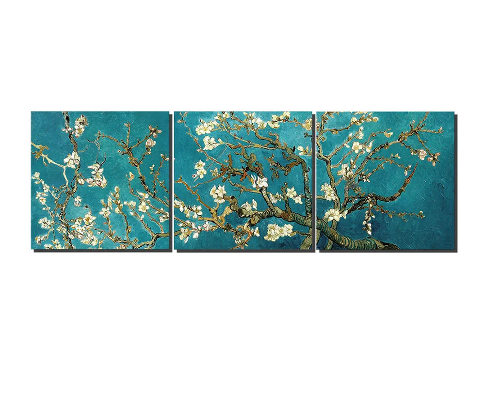 3 Панели Современная печатная Картина Ван Гога Цветок Дерево на холсте искусство