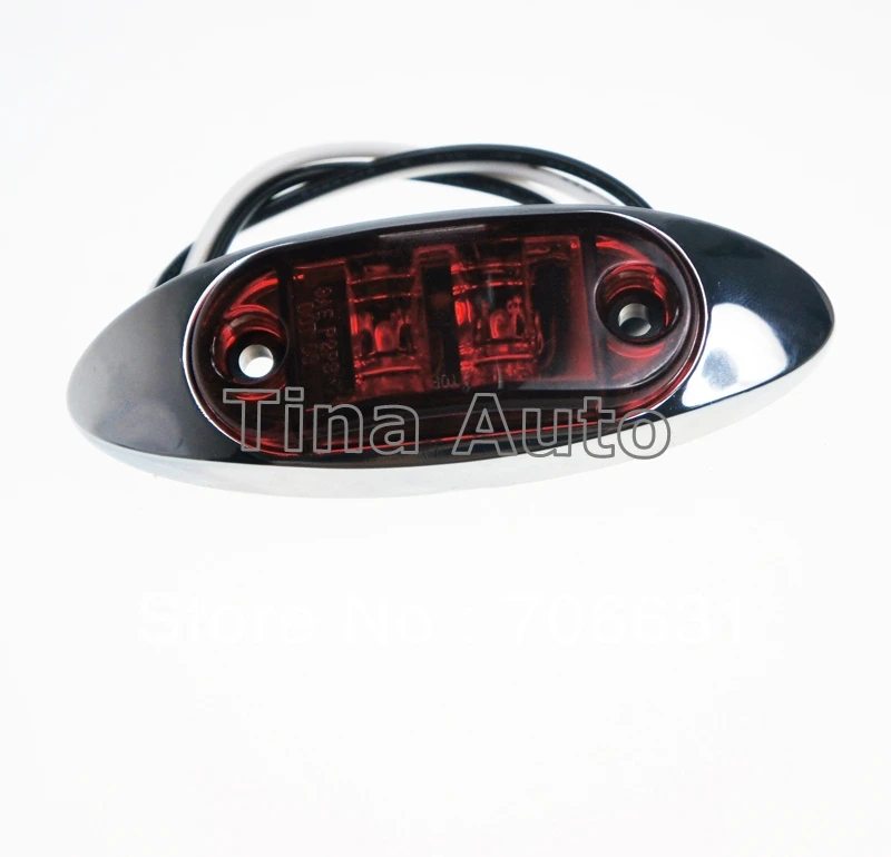 Tkeapl THTMH 10X Red Color SUPERFLUX LED MARKER CLEARANCE ABS Lens TRUCK Tailer LIGHT LAMP 12V + Chrome Cover | Автомобили и