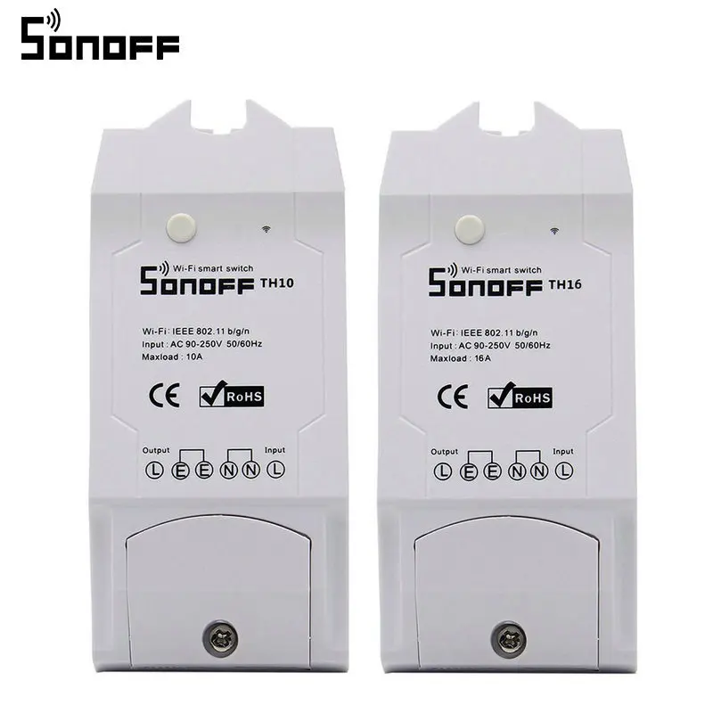 Sonoff TH10 TH16 10a/16a умные модули автоматизации Wifi беспроводной переключатель дистанционного управления для умного дома температура и влажность