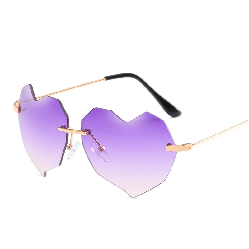 SUMONDY High-end Heart-Shaped Rimless Sunglasses Women Hipster Points Hippie Lover Gradient Clear Mirror Lens Sun Shades SU06 | Аксессуары