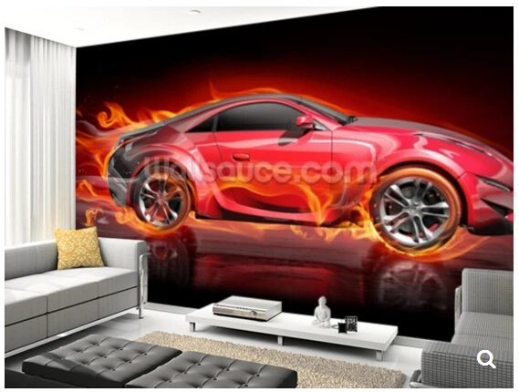 Пользовательские 3D современные обои выгорания машина для гостиной спальни ТВ