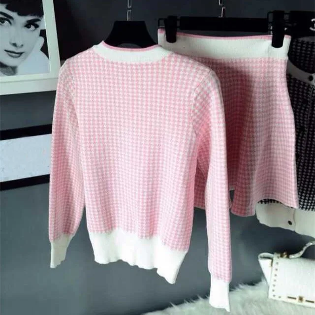 Женский трикотажный кардиган и юбка вязаный свитер зонтик|suit suit|knit skirt suitfemale suits |