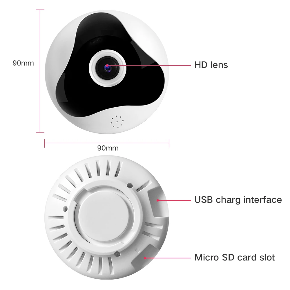 SDETER Беспроводная ip-камера 1080P 960 P, Wifi, 360 градусов, камера видеонаблюдения для дома, камера видеонаблюдения, ИК Ночное Видение, 2 способа аудио P2P Cam