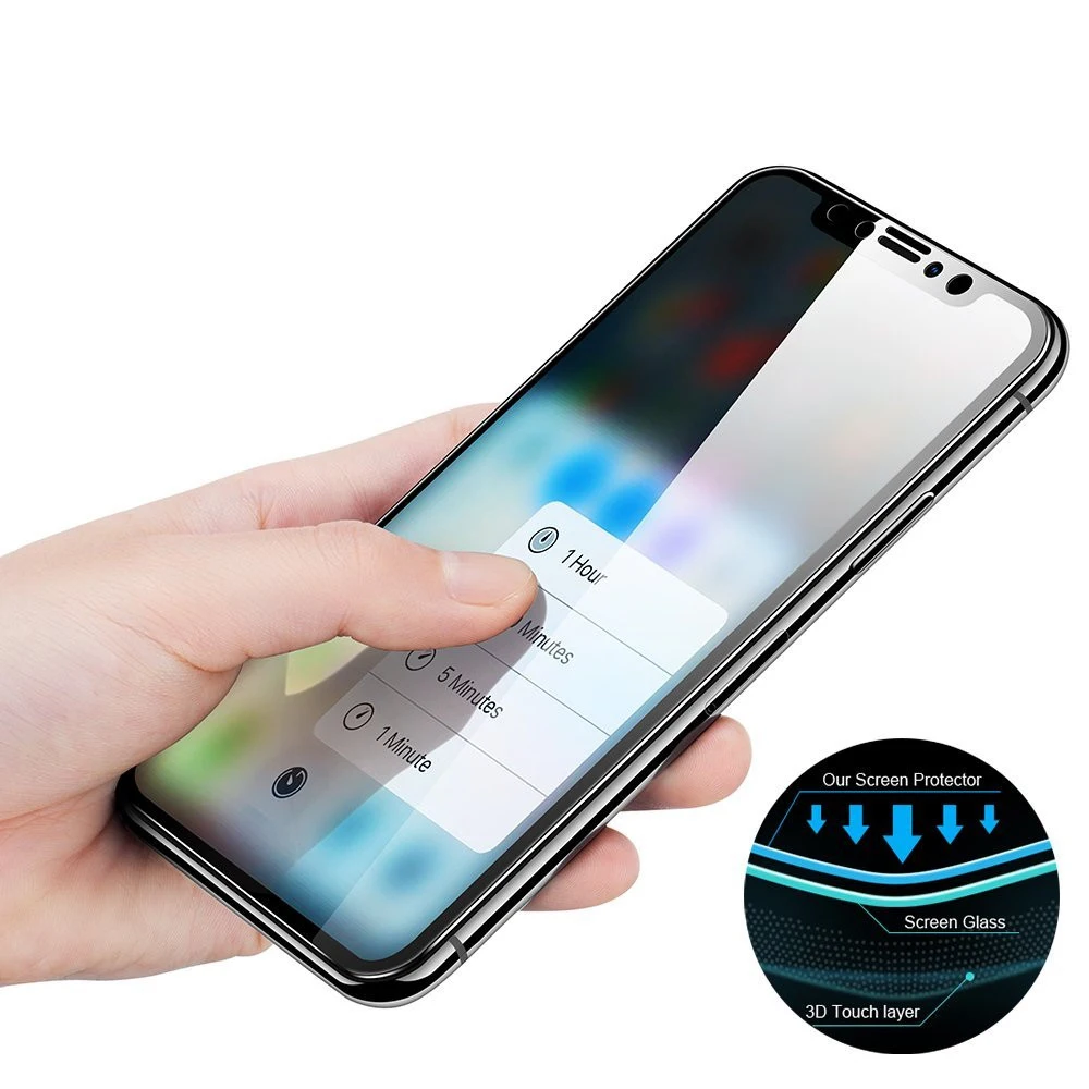 RZP 9H полное покрытие протектор экрана для iPhone X 6 7 закаленное стекло на Th S 8 + Plus