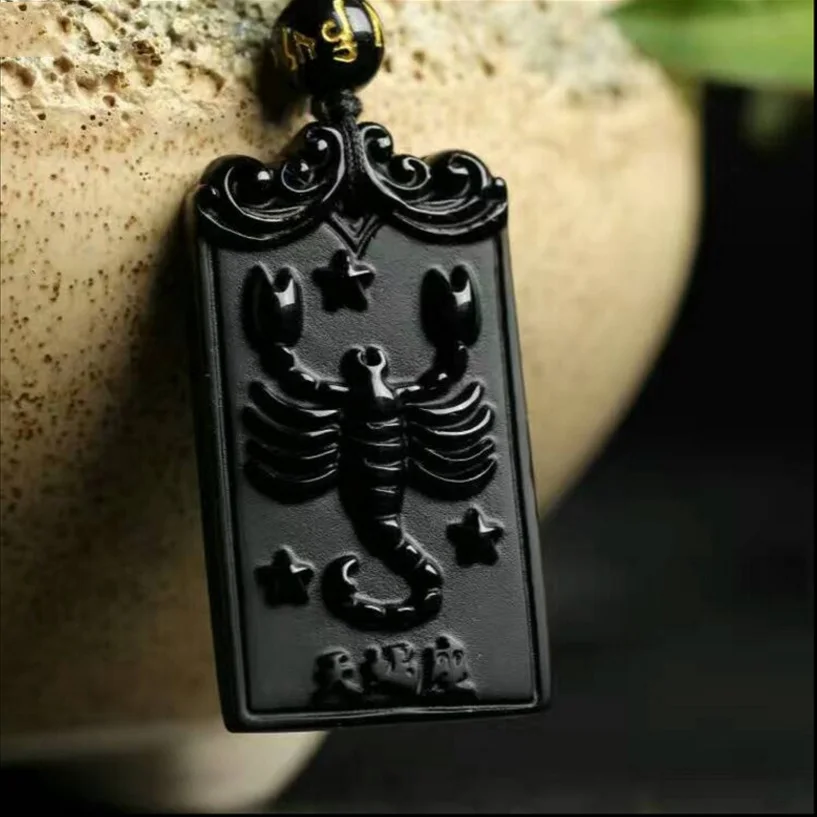 Прямая доставка черный обсидиан 12 Созвездие ожерелье кулон с цепочкой Wo мужские