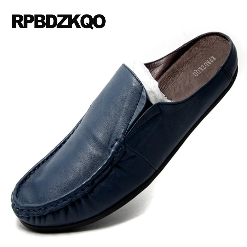 Настоящая кожа мокасины мулы белый Британский стиль слипоны Бургундия Мужская