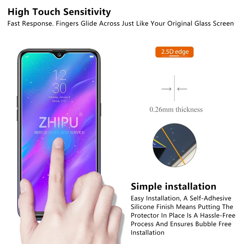 Закаленное стекло Realme 3 для OPPO Защитное экрана 2.5D 9 H закаленное защитная