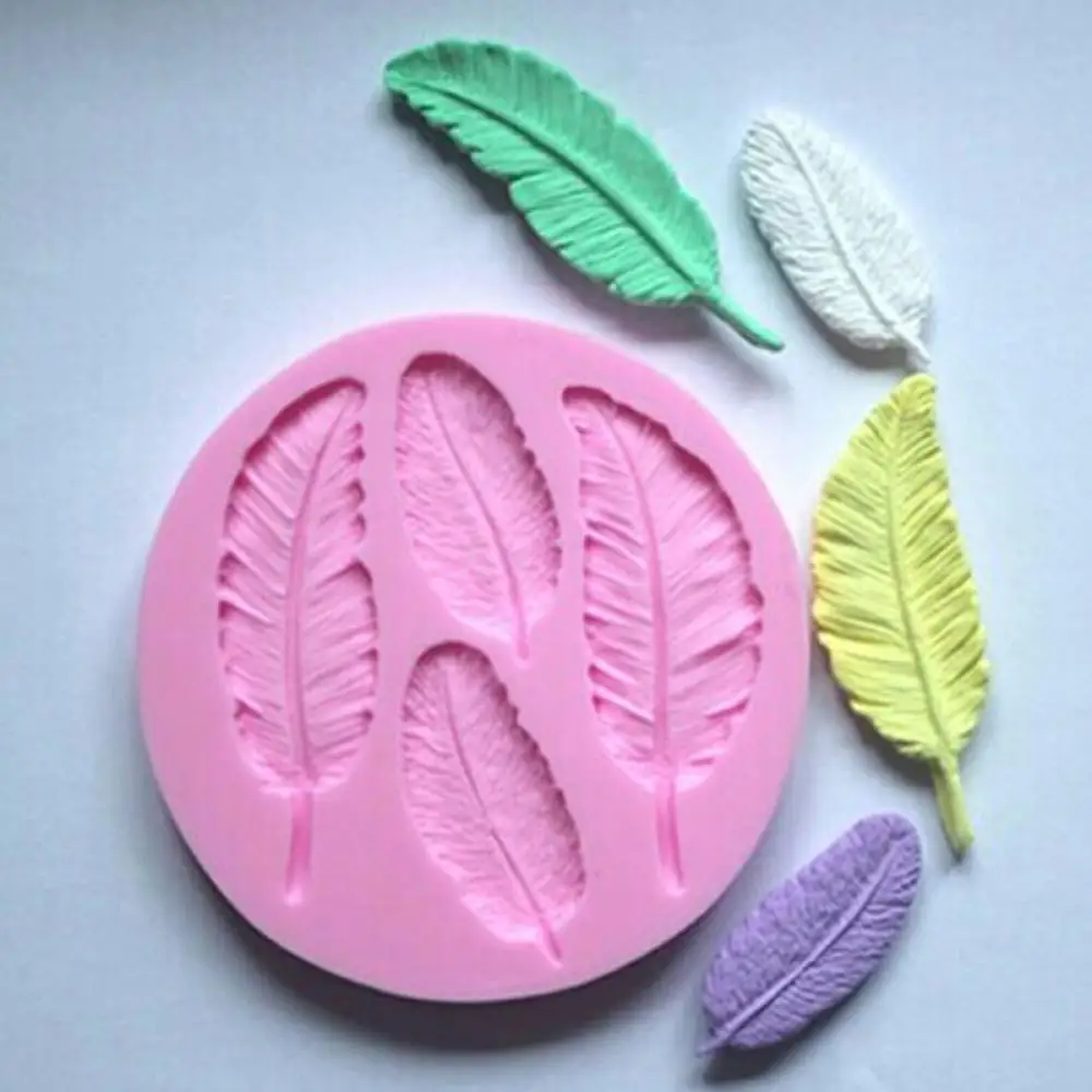 1 шт. перо сахара кнопки Силиконовая Форма Fondant Mold торт декоративные инструменты
