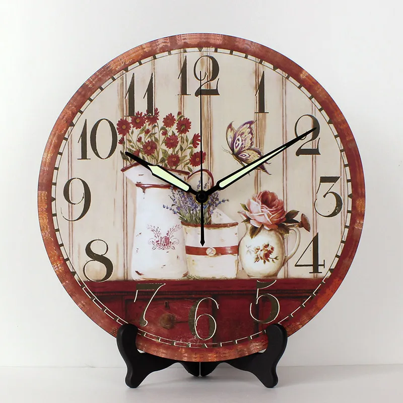 Оптовая продажа 12 ''пасторальный стиль Декор для спальни настольные часы