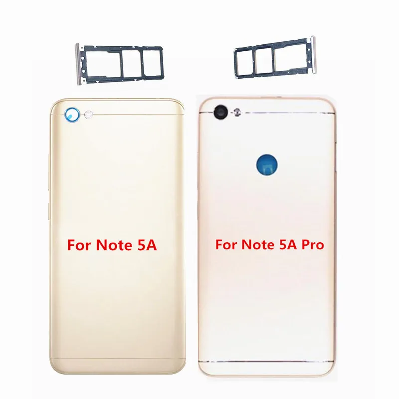 

Задняя крышка батарейного отсека для Xiaomi Redmi Note 5A / Redmi note 5A Pro со стеклянным объективом и боковой кнопкой и держателем Sim-карты