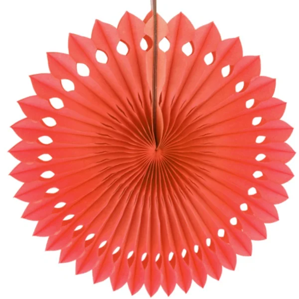5 шт 20 см папиросная бумага вырезные бумажные веера Pinwheels Висячие цветочные бумажные поделки для душа Свадьба Вечеринка День рождения фестиваль - Цвет: red