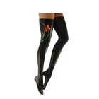 Носки женские, латексные, черные, до бедра, размер 100%, 0,4, S-XXL