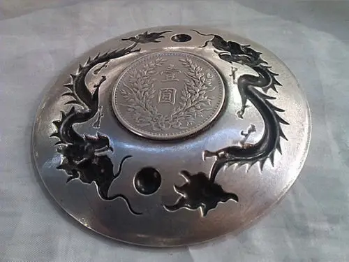 Продуманная китайская памятная монета miao silver-тарелка с драконом