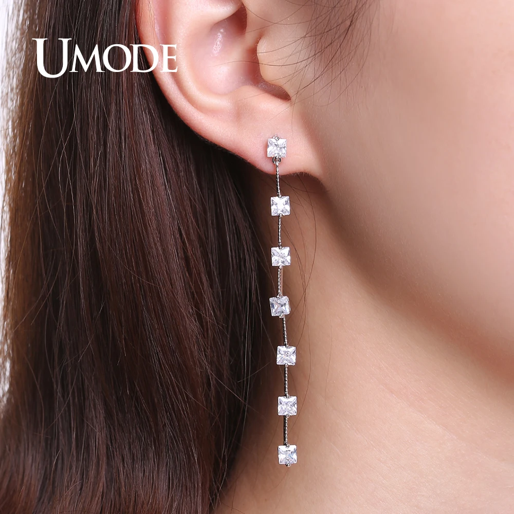 Женские длинные серьги-подвески UMODE модные геометрические серьги с квадратными