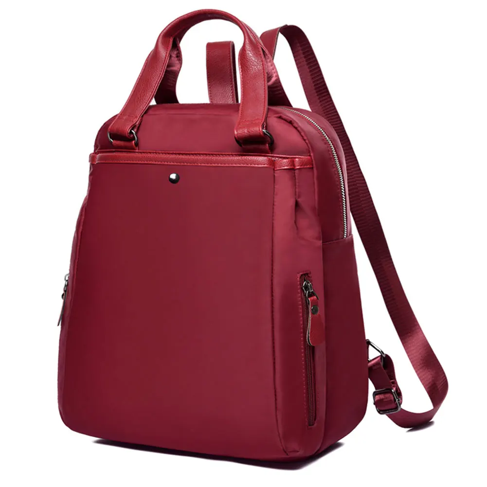 Wine red Новая мода большой емкости бизнес сумка для компьютера водостойкий прочный рюкзак для женщин WML99 - Цвет: Wine red