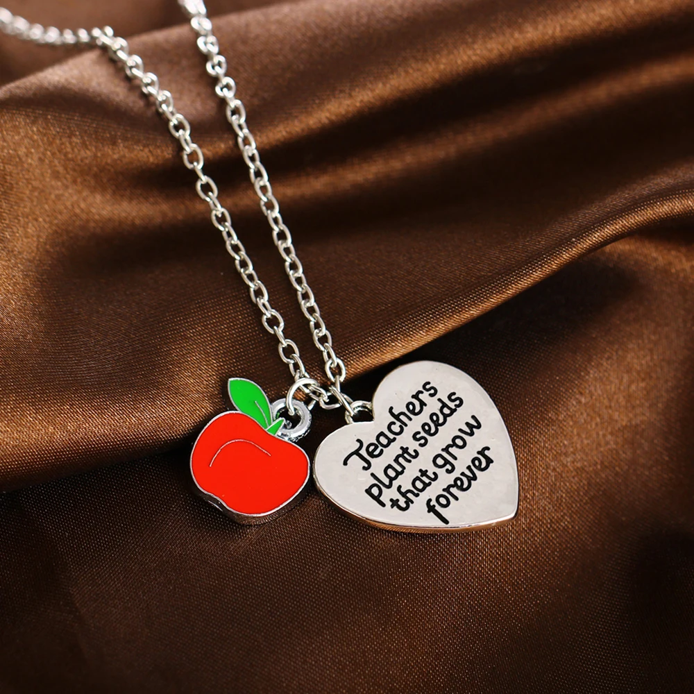 Преподаватели Семена которые растут Forever Love Сердце Цепочки и ожерелья Apple