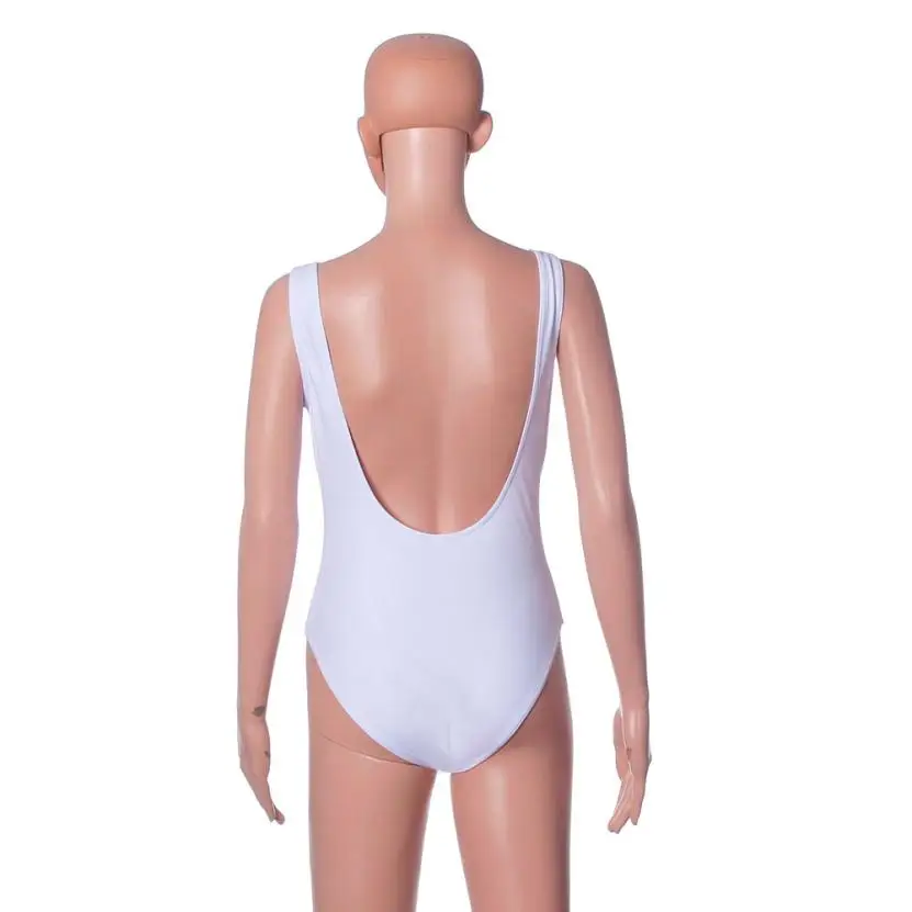 Сексуальный цельный купальный костюм 2018 для женщин бандажный боди однотонный